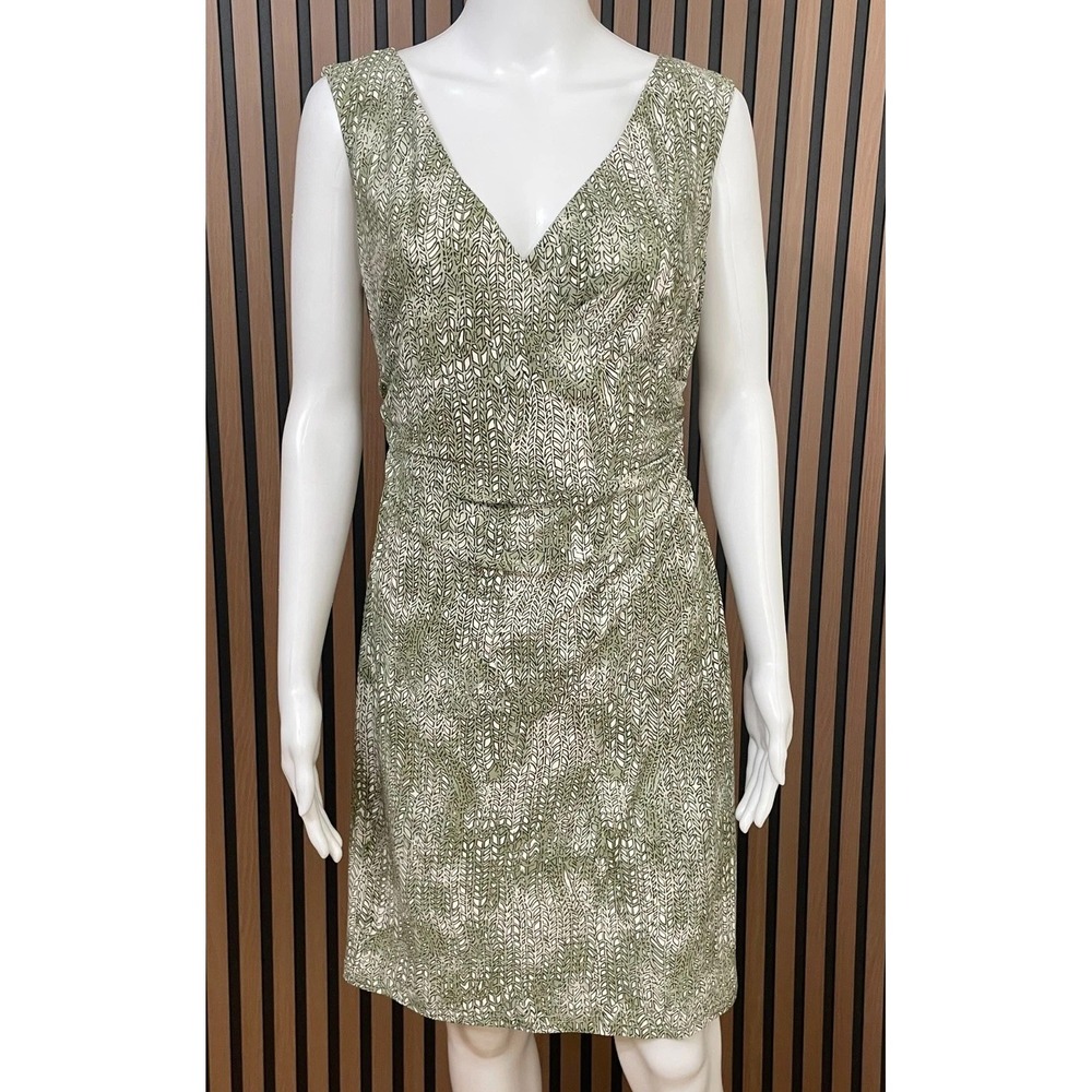 Adrianna Papell‎ Women's Dress Sheath Knee Length Surplice Neck Cinch 8 Gray